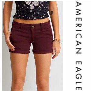 American Eagle Outfitters Maroon “Shortie” Shorts